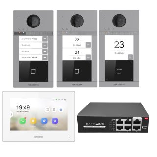 HIKVision DS-KV8X13-WME1 Komplettset inkl Einrichtungsservice 1-4 Familien Auf oder Unterputz 2x Klingeltaste/Unterputz